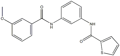 N-{3-[(3-methoxybenzoyl)amino]phenyl}-2-thiophenecarboxamide 结构式