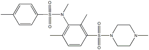 N-{2,6-dimethyl-3-[(4-methyl-1-piperazinyl)sulfonyl]phenyl}-N,4-dimethylbenzenesulfonamide 结构式