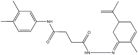 N-(3,4-dimethylphenyl)-4-[2-(5-isopropenyl-2-methylcyclohex-2-en-1-ylidene)hydrazino]-4-oxobutanamide 结构式