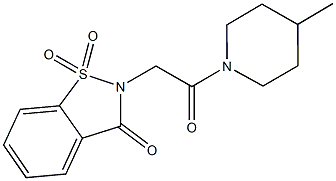 2-[2-(4-methyl-1-piperidinyl)-2-oxoethyl]-1,2-benzisothiazol-3(2H)-one 1,1-dioxide 结构式