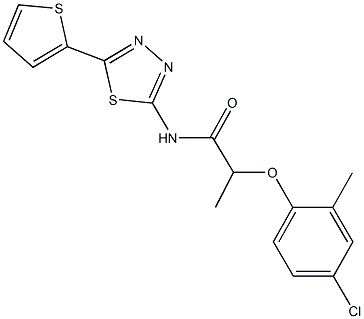 2-(4-chloro-2-methylphenoxy)-N-(5-thien-2-yl-1,3,4-thiadiazol-2-yl)propanamide 结构式