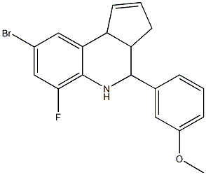 3-(8-bromo-6-fluoro-3a,4,5,9b-tetrahydro-3H-cyclopenta[c]quinolin-4-yl)phenyl methyl ether 结构式