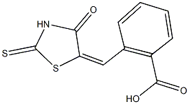 2-[(4-oxo-2-thioxo-1,3-thiazolidin-5-ylidene)methyl]benzoic acid 结构式