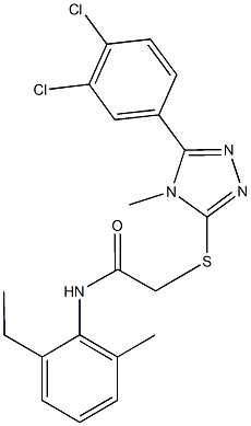 2-{[5-(3,4-dichlorophenyl)-4-methyl-4H-1,2,4-triazol-3-yl]thio}-N-(2-ethyl-6-methylphenyl)acetamide 结构式