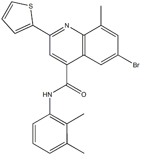 6-bromo-N-(2,3-dimethylphenyl)-8-methyl-2-(2-thienyl)-4-quinolinecarboxamide 结构式