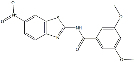 N-{6-nitro-1,3-benzothiazol-2-yl}-3,5-dimethoxybenzamide 结构式