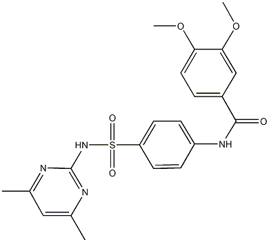 N-(4-{[(4,6-dimethylpyrimidin-2-yl)amino]sulfonyl}phenyl)-3,4-dimethoxybenzamide 结构式