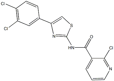 2-chloro-N-[4-(3,4-dichlorophenyl)-1,3-thiazol-2-yl]nicotinamide 结构式