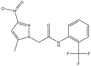 2-{3-nitro-5-methyl-1H-pyrazol-1-yl}-N-[2-(trifluoromethyl)phenyl]acetamide 结构式