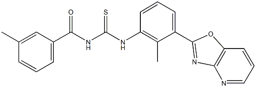 N-(3-methylbenzoyl)-N'-(2-methyl-3-[1,3]oxazolo[4,5-b]pyridin-2-ylphenyl)thiourea 结构式