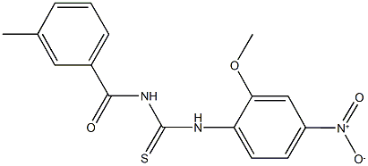 N-{4-nitro-2-methoxyphenyl}-N'-(3-methylbenzoyl)thiourea 结构式