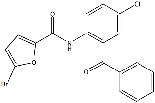 N-(2-benzoyl-4-chlorophenyl)-5-bromo-2-furamide 结构式