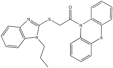 2-oxo-2-(10H-phenothiazin-10-yl)ethyl 1-propyl-1H-benzimidazol-2-yl sulfide 结构式