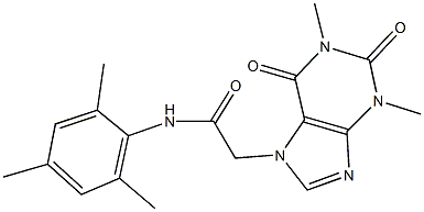 2-(1,3-dimethyl-2,6-dioxo-1,2,3,6-tetrahydro-7H-purin-7-yl)-N-mesitylacetamide 结构式