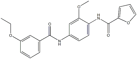 N-{4-[(3-ethoxybenzoyl)amino]-2-methoxyphenyl}-2-furamide 结构式