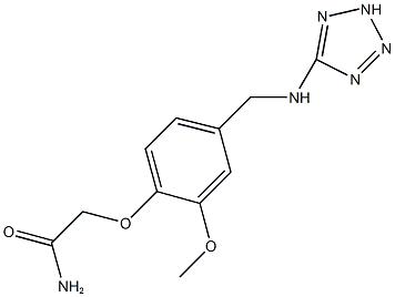 2-{2-methoxy-4-[(2H-tetraazol-5-ylamino)methyl]phenoxy}acetamide 结构式