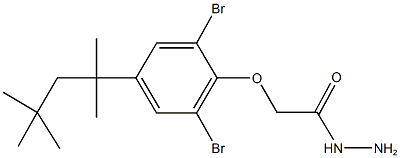 2-[2,6-dibromo-4-(1,1,3,3-tetramethylbutyl)phenoxy]acetohydrazide 结构式