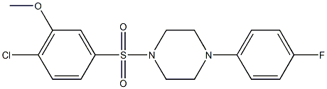 2-chloro-5-{[4-(4-fluorophenyl)-1-piperazinyl]sulfonyl}phenyl methyl ether 结构式