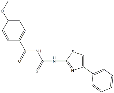 N-(4-methoxybenzoyl)-N'-(4-phenyl-1,3-thiazol-2-yl)thiourea 结构式