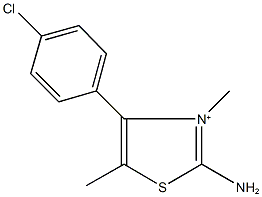 2-amino-4-(4-chlorophenyl)-3,5-dimethyl-1,3-thiazol-3-ium 结构式