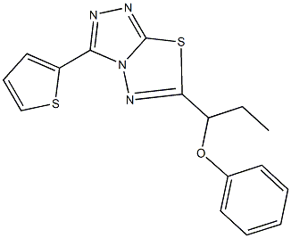phenyl 1-[3-(2-thienyl)[1,2,4]triazolo[3,4-b][1,3,4]thiadiazol-6-yl]propyl ether 结构式