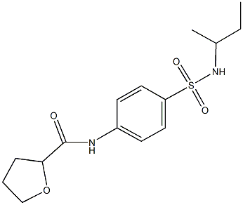 N-{4-[(sec-butylamino)sulfonyl]phenyl}tetrahydro-2-furancarboxamide 结构式