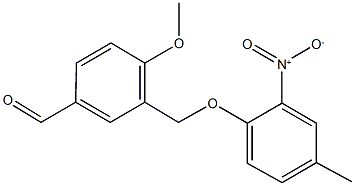 3-({2-nitro-4-methylphenoxy}methyl)-4-methoxybenzaldehyde 结构式