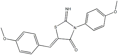 2-imino-5-(4-methoxybenzylidene)-3-(4-methoxyphenyl)-1,3-thiazolidin-4-one 结构式