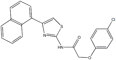 2-(4-chlorophenoxy)-N-[4-(1-naphthyl)-1,3-thiazol-2-yl]acetamide 结构式