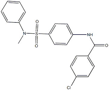 4-chloro-N-{4-[(methylanilino)sulfonyl]phenyl}benzamide 结构式