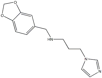 N-(1,3-benzodioxol-5-ylmethyl)-N-[3-(1H-imidazol-1-yl)propyl]amine 结构式