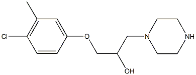 1-(4-chloro-3-methylphenoxy)-3-(1-piperazinyl)-2-propanol 结构式