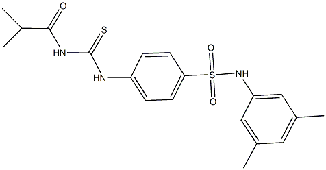N-(3,5-dimethylphenyl)-4-{[(isobutyrylamino)carbothioyl]amino}benzenesulfonamide 结构式