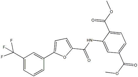 dimethyl 2-({5-[3-(trifluoromethyl)phenyl]-2-furoyl}amino)terephthalate 结构式