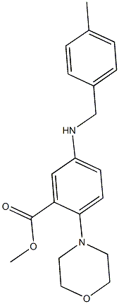 methyl 5-[(4-methylbenzyl)amino]-2-(4-morpholinyl)benzoate 结构式