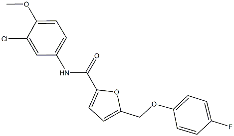 N-(3-chloro-4-methoxyphenyl)-5-[(4-fluorophenoxy)methyl]-2-furamide 结构式