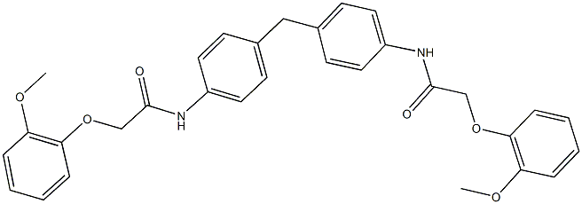 2-(2-methoxyphenoxy)-N-[4-(4-{[(2-methoxyphenoxy)acetyl]amino}benzyl)phenyl]acetamide 结构式