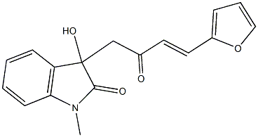 3-[4-(2-furyl)-2-oxo-3-butenyl]-3-hydroxy-1-methyl-1,3-dihydro-2H-indol-2-one 结构式