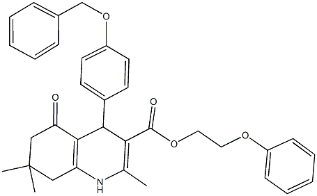 2-phenoxyethyl 4-[4-(benzyloxy)phenyl]-2,7,7-trimethyl-5-oxo-1,4,5,6,7,8-hexahydro-3-quinolinecarboxylate 结构式