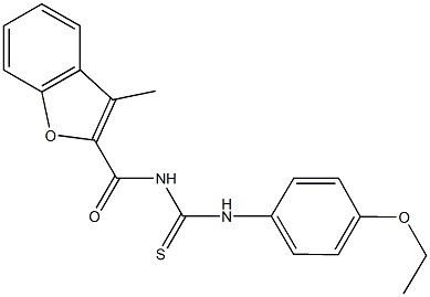 N-(4-ethoxyphenyl)-N'-[(3-methyl-1-benzofuran-2-yl)carbonyl]thiourea 结构式