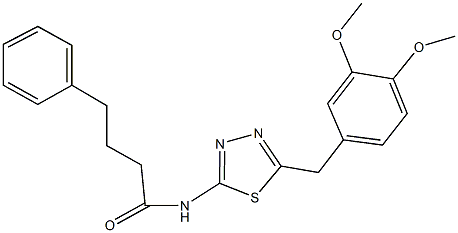 N-[5-(3,4-dimethoxybenzyl)-1,3,4-thiadiazol-2-yl]-4-phenylbutanamide 结构式