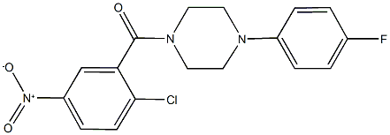 1-{2-chloro-5-nitrobenzoyl}-4-(4-fluorophenyl)piperazine 结构式