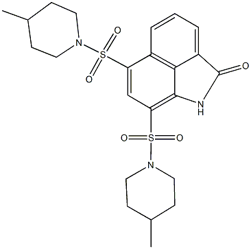 6,8-bis[(4-methyl-1-piperidinyl)sulfonyl]benzo[cd]indol-2(1H)-one 结构式