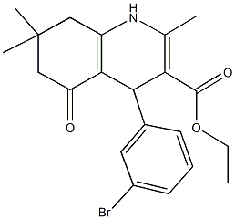 ethyl 4-(3-bromophenyl)-2,7,7-trimethyl-5-oxo-1,4,5,6,7,8-hexahydro-3-quinolinecarboxylate 结构式