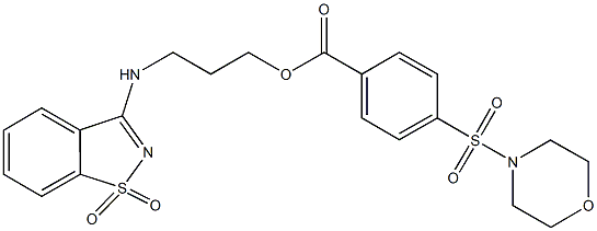 3-[(1,1-dioxido-1,2-benzisothiazol-3-yl)amino]propyl 4-(4-morpholinylsulfonyl)benzoate 结构式