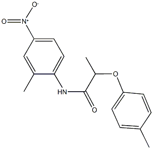 N-{4-nitro-2-methylphenyl}-2-(4-methylphenoxy)propanamide 结构式