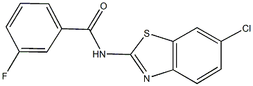 N-(6-chloro-1,3-benzothiazol-2-yl)-3-fluorobenzamide 结构式