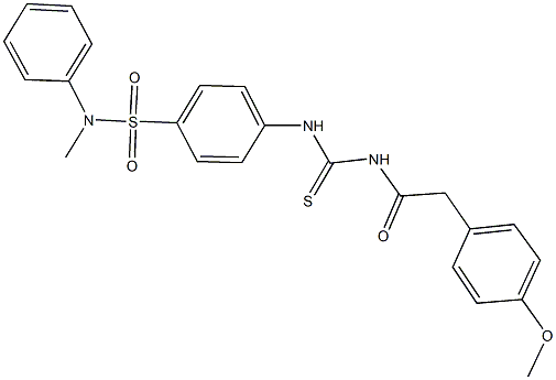 4-[({[(4-methoxyphenyl)acetyl]amino}carbothioyl)amino]-N-methyl-N-phenylbenzenesulfonamide 结构式