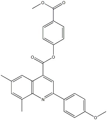 4-(methoxycarbonyl)phenyl 2-(4-methoxyphenyl)-6,8-dimethyl-4-quinolinecarboxylate 结构式