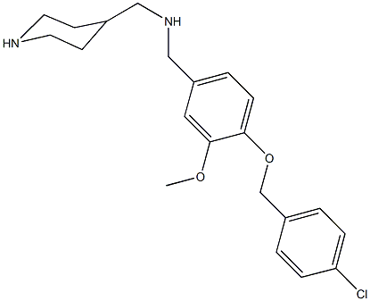 N-{4-[(4-chlorobenzyl)oxy]-3-methoxybenzyl}-N-(4-piperidinylmethyl)amine 结构式